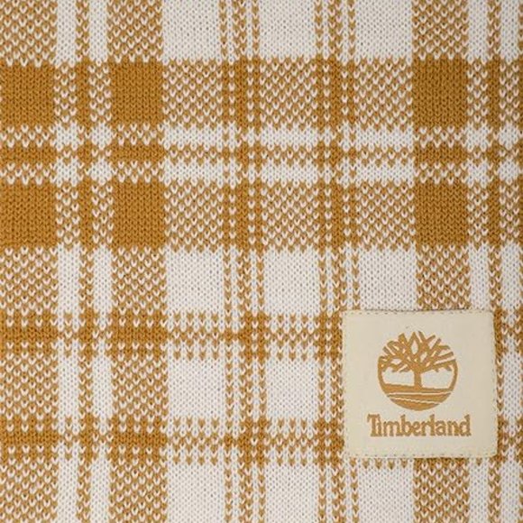 NWT Timberland Women's Tan Buffalo Plaid Scarf - Picture 2 of 4